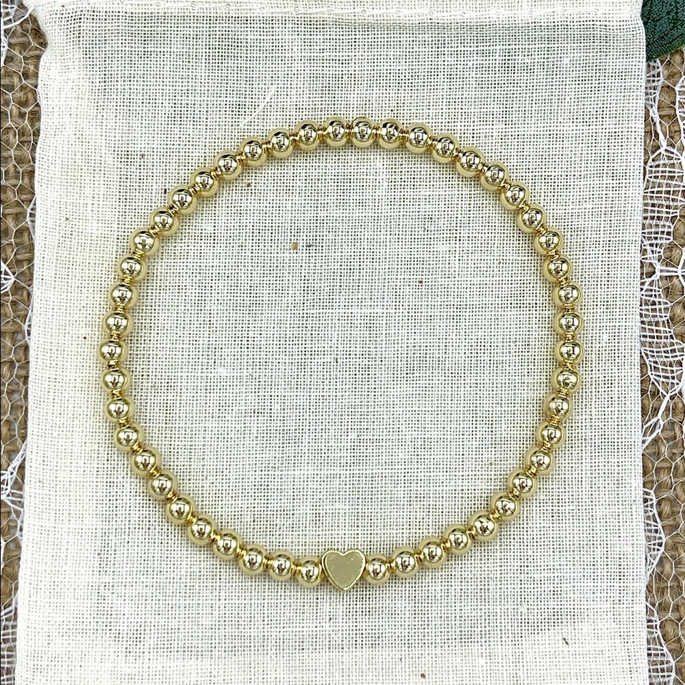 Custom Gold Heart Bracelet
